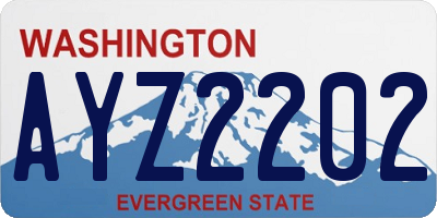 WA license plate AYZ2202