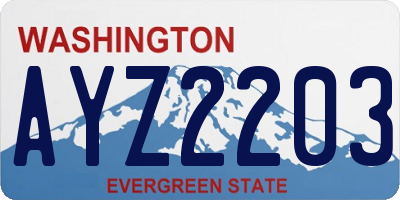 WA license plate AYZ2203