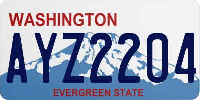 WA license plate AYZ2204