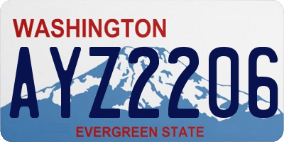 WA license plate AYZ2206