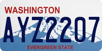 WA license plate AYZ2207