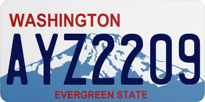 WA license plate AYZ2209