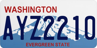 WA license plate AYZ2210