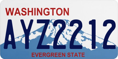 WA license plate AYZ2212