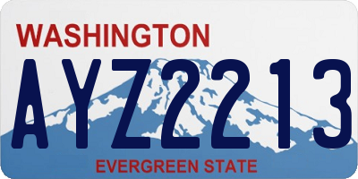 WA license plate AYZ2213