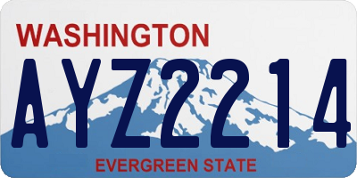 WA license plate AYZ2214