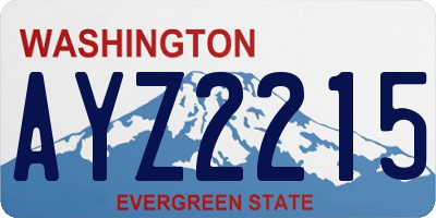 WA license plate AYZ2215