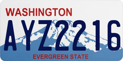 WA license plate AYZ2216