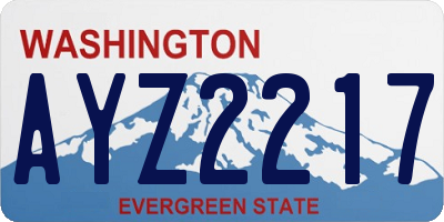 WA license plate AYZ2217