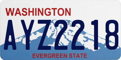 WA license plate AYZ2218