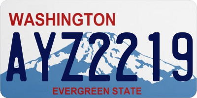 WA license plate AYZ2219