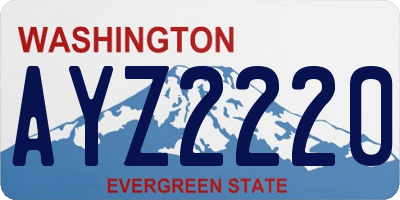 WA license plate AYZ2220