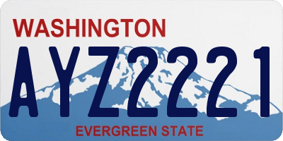 WA license plate AYZ2221