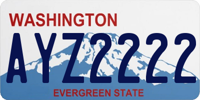 WA license plate AYZ2222