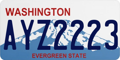 WA license plate AYZ2223