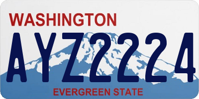 WA license plate AYZ2224