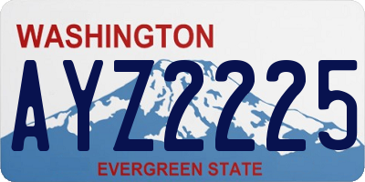 WA license plate AYZ2225