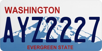 WA license plate AYZ2227