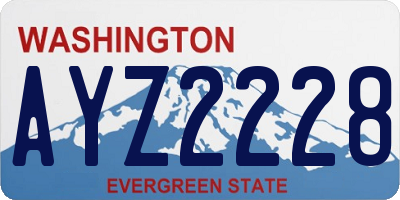 WA license plate AYZ2228