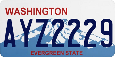 WA license plate AYZ2229