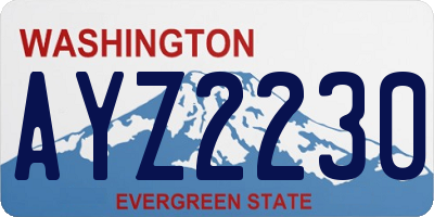 WA license plate AYZ2230