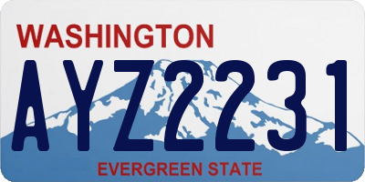 WA license plate AYZ2231