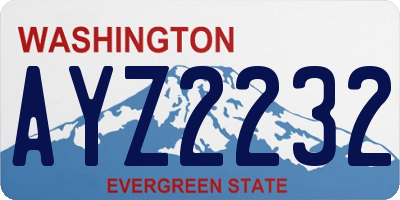 WA license plate AYZ2232