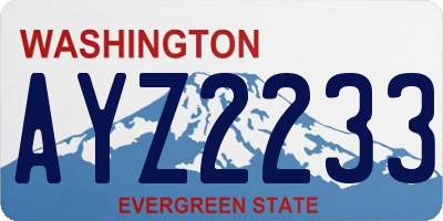 WA license plate AYZ2233