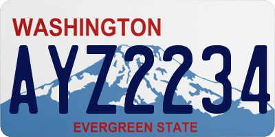 WA license plate AYZ2234