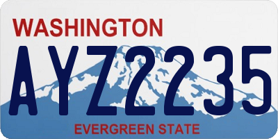 WA license plate AYZ2235