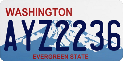 WA license plate AYZ2236