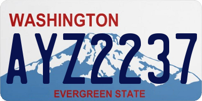 WA license plate AYZ2237