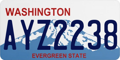 WA license plate AYZ2238