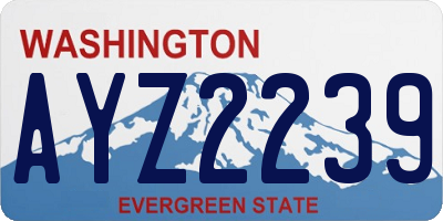 WA license plate AYZ2239