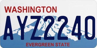 WA license plate AYZ2240