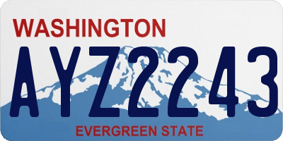 WA license plate AYZ2243