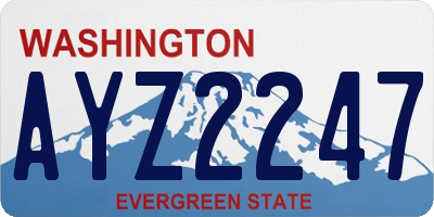 WA license plate AYZ2247