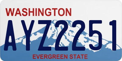 WA license plate AYZ2251