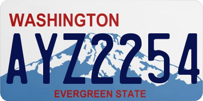 WA license plate AYZ2254