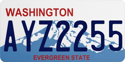 WA license plate AYZ2255