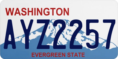 WA license plate AYZ2257