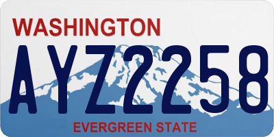 WA license plate AYZ2258