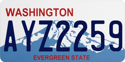 WA license plate AYZ2259