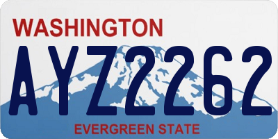 WA license plate AYZ2262