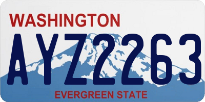 WA license plate AYZ2263