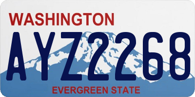 WA license plate AYZ2268