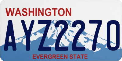 WA license plate AYZ2270