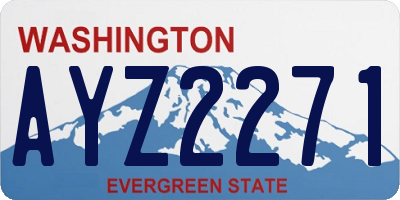 WA license plate AYZ2271