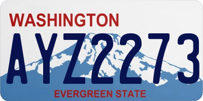 WA license plate AYZ2273