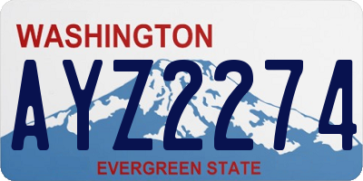 WA license plate AYZ2274